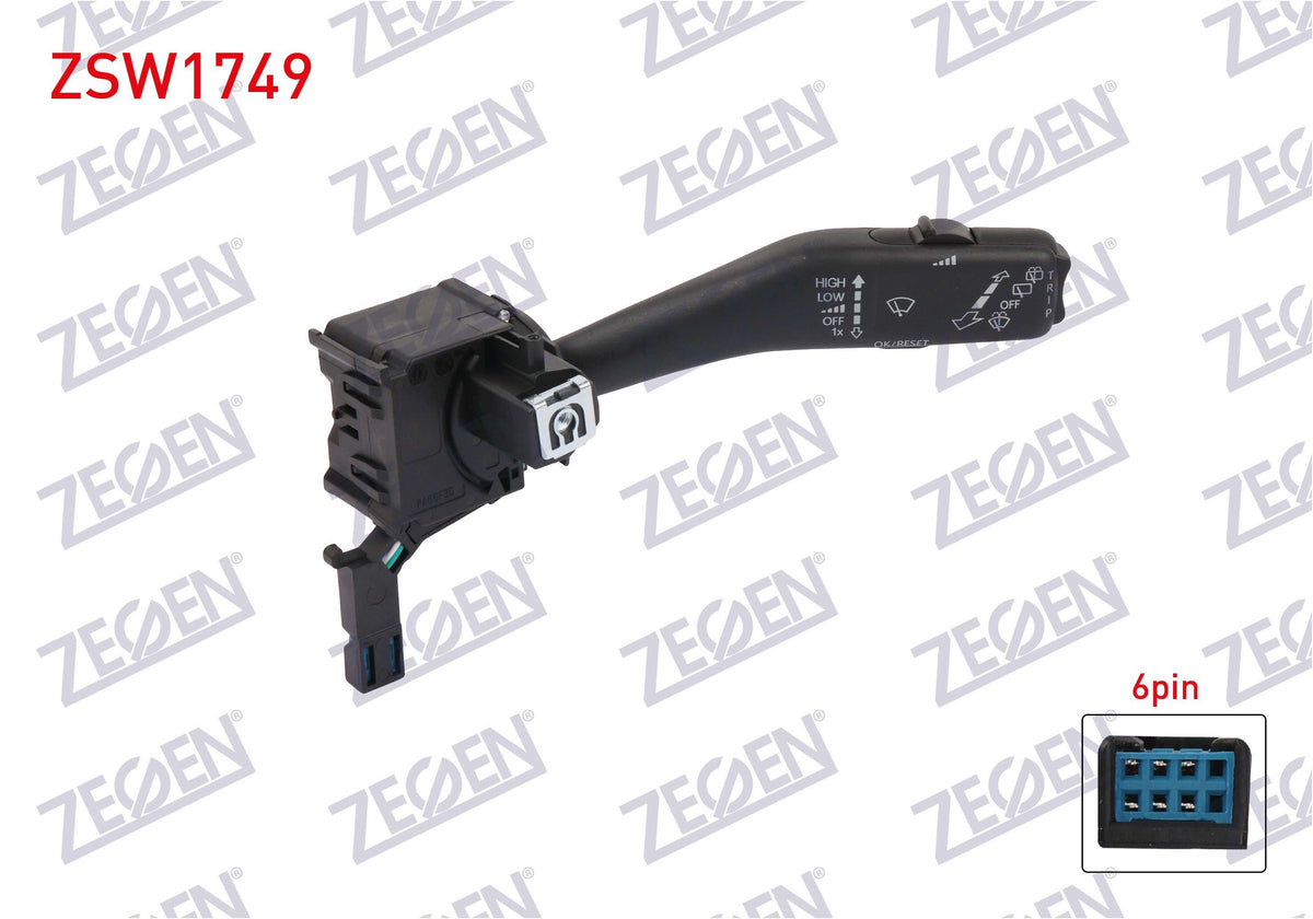 Zegen ZSW1749 Wiper Kumanda Arm 6 Pin Volkswagen Caddy III 2004-2010 / Golf V-VI 2003-2012 / Jetta III 2004-2010 / T — Wipers
