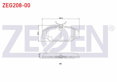 Zegen ZEG208-00 Brake Pad Front Renault Megane I 1996-2003 / Laguna I 1993-2001 / Safrane 1992-2000 / Scenic I 1 — Brake Pads