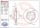 Brembo 09.9574.10 Brake Discs Ventilated Compatible with Hyundai Sonata, Hyundai Tucson and 1 more — Brake Rotors & Drums