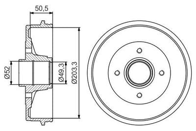 Bosch 0986477211 Brake Drum (Ad) 05-Logan 09-Sandero 1.4 1.6 — Brake Rotors & Drums