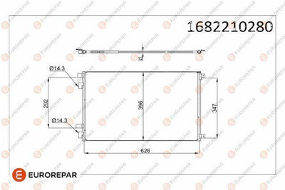 Eurorepar 1682210280 A/C Condenser Megane II 03-Scenic II — Condensers & Evaporators