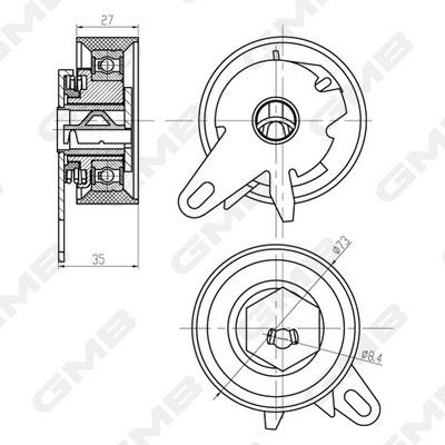 GMB GTB0430 Camshaft Tensioner Bearing T4-Lt ACV-Aja-Aab-Anj-Avr 2,4 D-2.5 TDI 91
