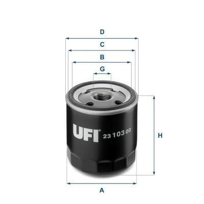 UFI Oil Filter 23.103.00 For Fiesta, Focus and 3 more models — Oil Filters