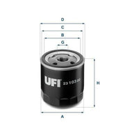 ufi oil filter compatible with fiesta focus fusion, technical specifications of ufi oil filter 23.103.00 UFI Oil Filter 23.103.00 - For Fiesta, Focus, Fusion, C-Max, Mondeo | 86.5mm UFI Oil Filter - Compatible with Various Makes | 86.5mm ufi, oil-filter, carbon-parts, car-maintenance, auto-parts, mechanics, car-owners, engine-parts, vehicle-service, ai-generated