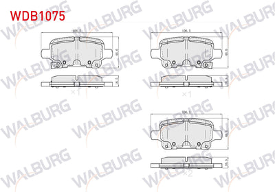 WALBURG WDB1075 Brake Pad Rear Opel Insignia B 17-18-20 Rim 2017
