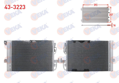 Veka 43-3223 A/C Condenser Opel Astra G (F69) 1.6 16V 1998-2005 — Condensers & Evaporators