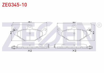 Zegen ZEG345-10 Brake Pad Rear Renault Laguna I (B56,556) 1.6i 1993-2001 / 1.8i 16V 1993-2001 / 1.9 DTi 1993-200 — Brake Pads