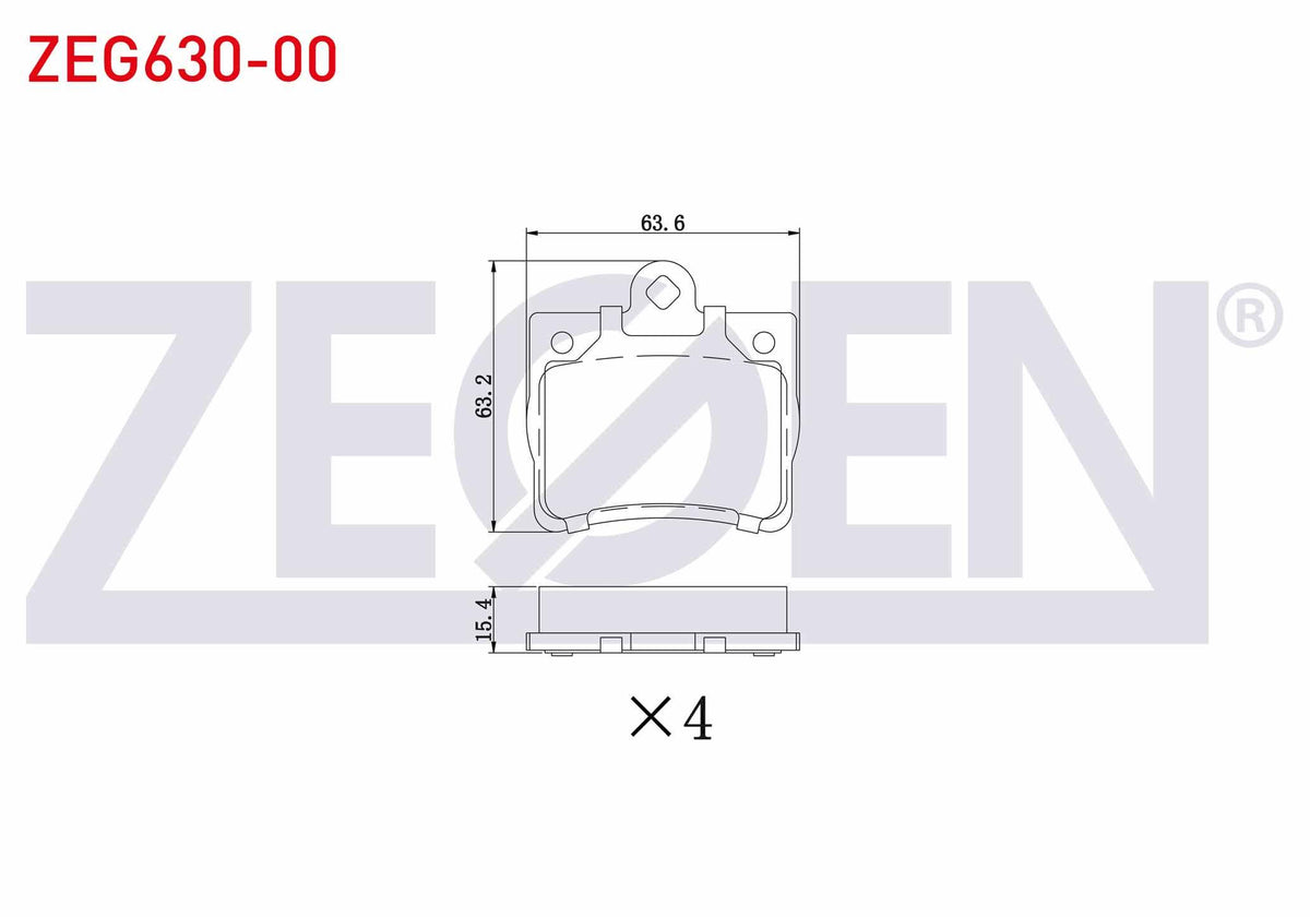 Zegen ZEG630-00 Brake Pad Rear C Series (W202) C 200 1993-2000 / (W202) C 180 1993-2000 / (W202) C 200 CDI 1993 — Brake Pads