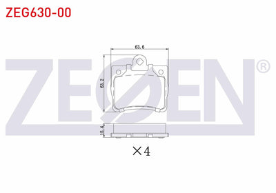 Zegen ZEG630-00 Brake Pad Rear C Series (W202) C 200 1993-2000 / (W202) C 180 1993-2000 / (W202) C 200 CDI 1993 — Brake Pads