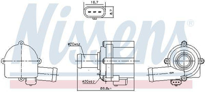 Nissens 832152 Ek Water Pump Audi A4 Q7 Porsche Macan — Water Pump & Thermostat