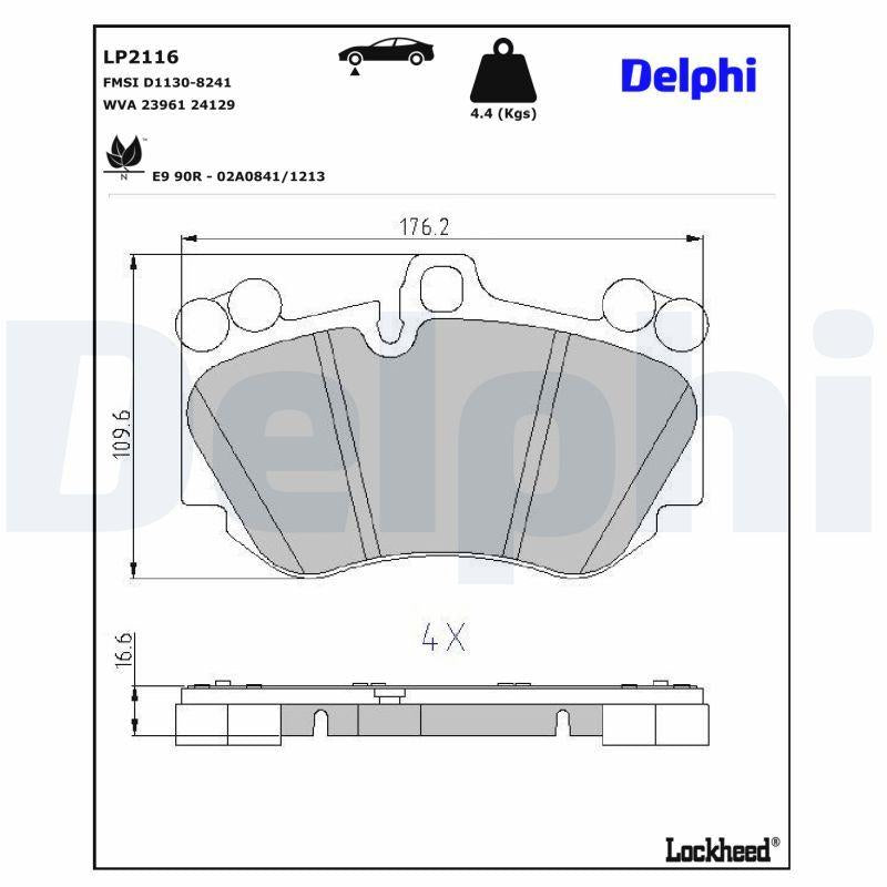 Delphi LP2116 Disc Brake Pad-Front — Brake Pads