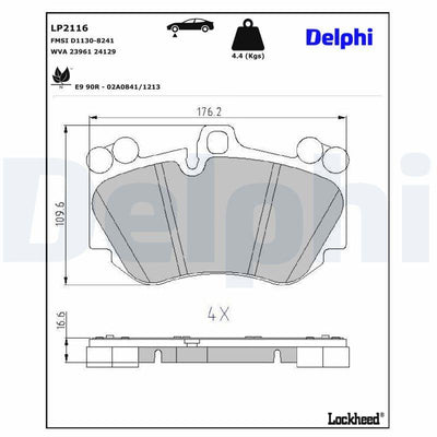 Delphi LP2116 Disc Brake Pad-Front — Brake Pads