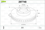 VALEO 297748 Front Brake Discs - 278mm Ventilated — Brake Rotors & Drums