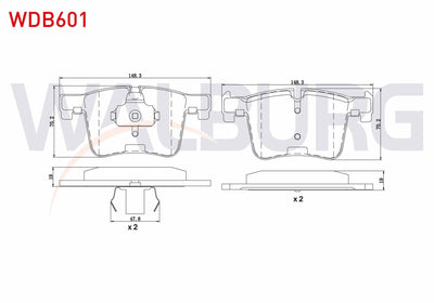 WALBURG WDB601 Brake Pad Front BMW 3 Series (F30) 320i xDrive 2011-/ 320 i 2011-/ 320 D 2011-/ 316 i 2011-/ 2 Se — Brake Pads