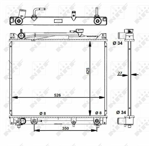 nrf motor water radiator for grand vitara 98-03 front view, nrf motor water radiator high quality aluminum construction NRF Motor Water Radiator - Fits Grand Vitara 98-03 Automatic | 20.7 x 16.7 x 1.1 in NRF Motor Water Radiator for Grand Vitara 98-03 nrf, motor-water-radiator, grand-vitara, radiator-parts, vehicle-maintenance, mechanics, car-cooling-system, aluminum-radiator, automatic-transmission, ai-generated