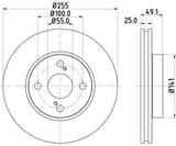 HELLA Pagid Front Brake Disks 8DD355110-431 - 2 Units for Toyota Corolla 03/07 VVTI — Brake Rotors & Drums