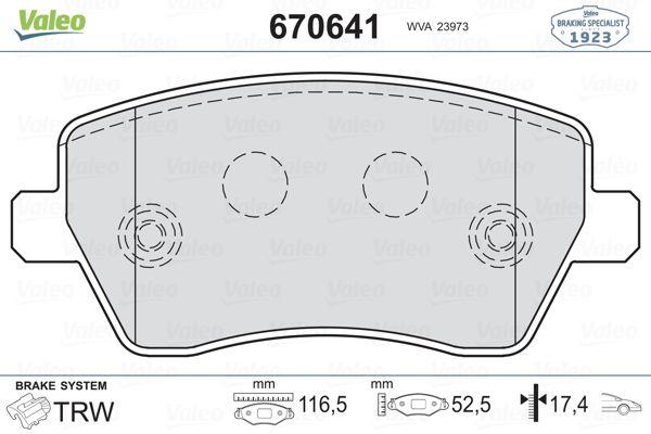 Valeo 670641 Brake Pad Front Clio III/Micra III/Duster/Dokker/Lodgy/Logan/Modus/Megane IV/Note/Citan — Brake Pads