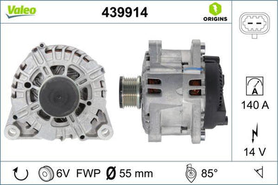 Valeo 439914 Alternator Kmp 08 > Mondeo.IV-S-Max-Galaxy 2.0-2.2Tdci — Starting & Charging