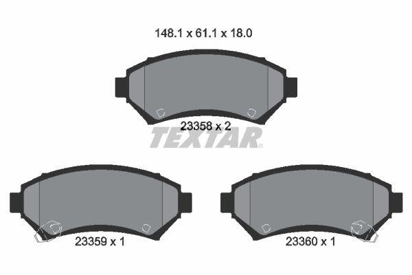 Textar 2335801 Brake Pad Opel Sintra Front — Brake Pads