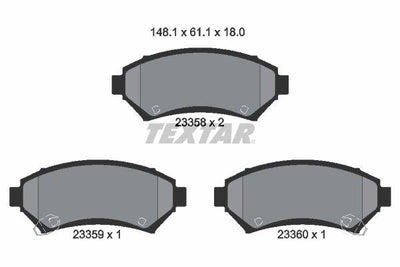 Textar 2335801 Brake Pad Opel Sintra Front — Brake Pads
