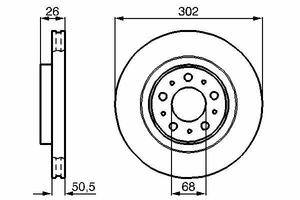 BOSCH 0986478454 Front Brake Disc for Volvo S70 V70 C70 V70XC — Brake Rotors & Drums