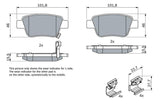 BOSCH 0986424798 Brake Pads - Rear for Toyota Avensis, Corolla, Verso