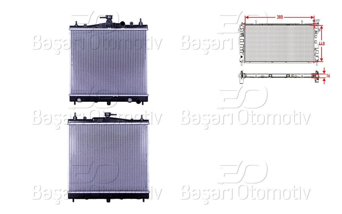 Wisco 3114108-00 Su Radiator Brazing At 380X448x16 Nissan Micra 3 (K12) 1.2-1.4 03-10 / Note (E11) 1.6 06 — Radiators & Fans