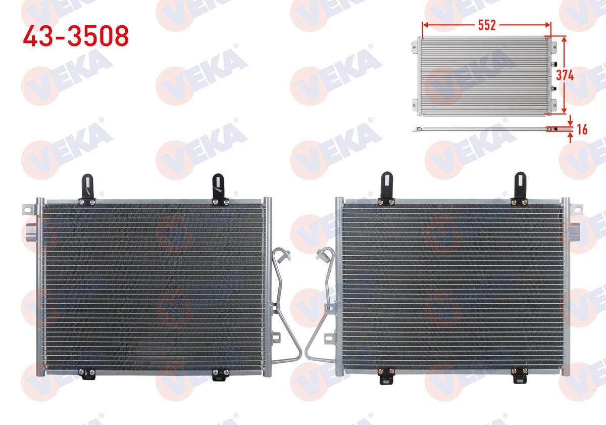 Veka 43-3508 A/C Condenser Renault Clio Symbol 1.2 M-T 1998-2005 — Condensers & Evaporators