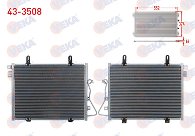 Veka 43-3508 A/C Condenser Renault Clio Symbol 1.2 M-T 1998-2005 — Condensers & Evaporators