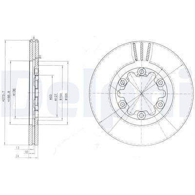 Delphi BG3809 Disc Front 00-Ma.B-Series (B2500)-Fd.Ranger 2.5Td4×4 | 1 Piece