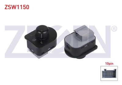Zegen ZSW1150 Mirror Ayar Switch Heated 10 Pin Volkswagen Golf IV-Passat-Transporter-Bora 1997-2005