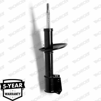 monroe front shock absorber for clio I, product packaging of monroe shock absorber, technical specifications of monroe shock absorber MONROE Front Shock Absorber - Compatible with Clio I (90-98) | Durable and Reliable MONROE Front Shock Absorber for Clio I 90-98 monroe-front-shock-absorber, clio-shock-absorber, car-parts, automotive, mechanics, durable-automotive-parts, vehicle-handling, shock-absorbers, replacement-parts, ai-generated