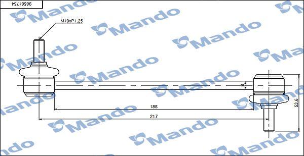 Mando SLD0003 Sway Bar Link Rear Chevrolet Lacetti (J200) 04 > 12 Daewoo Nubira II 03 > 09 — Sway Bars & Links
