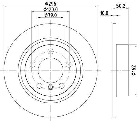 HELLA Pagid Rear Brake Discs for Mini Cooper Countryman & Paceman - 2 Pack — Brake Rotors & Drums