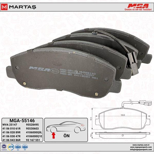 MGA 55146 Brake Pad Front Master III — Brake Pads