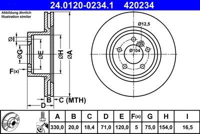 ATE 240120-02341 *2 Brake Disc Rear BMW F25 F26 — Brake Rotors & Drums