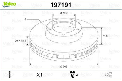 Valeo 197191 Rear Brake Mirror Air 303mm Opel Antara Chev.Captiva 06- — Mirrors