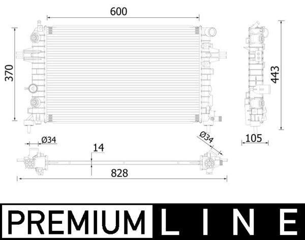 Mahle CR2226000P Water Radiator 600×370X14 Opel Astra H 14 18 (Eno:8Mk376908481) — Radiators & Fans