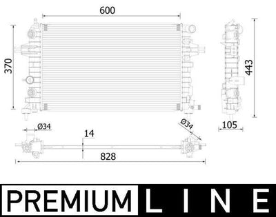 Mahle CR2226000P Water Radiator 600×370X14 Opel Astra H 14 18 (Eno:8Mk376908481) — Radiators & Fans