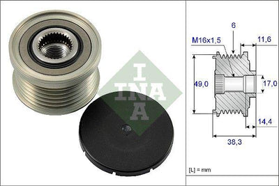 INA 535012710 Alternator Pulley 02-3-Series (E46-E91) — Starting & Charging