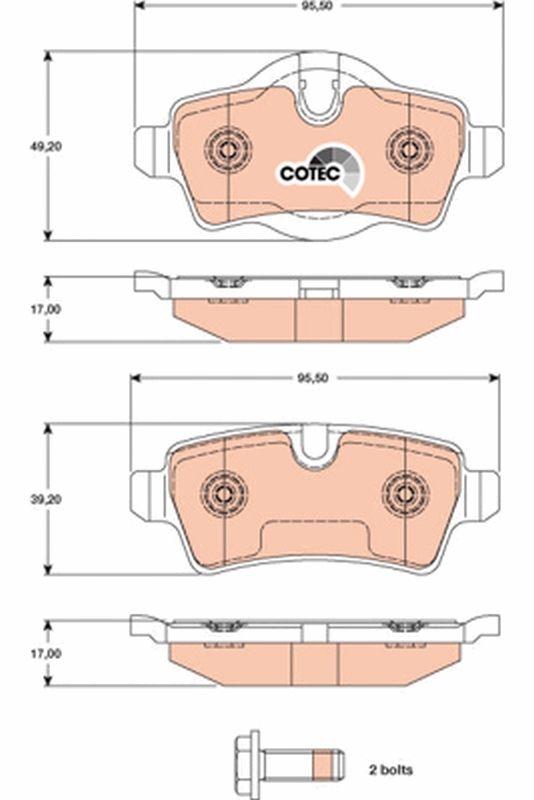 TRW GDB1766 Brake Pad Rear Mini Cooper One R55 R56 R57 R58 R59 06-13 — Brake Pads
