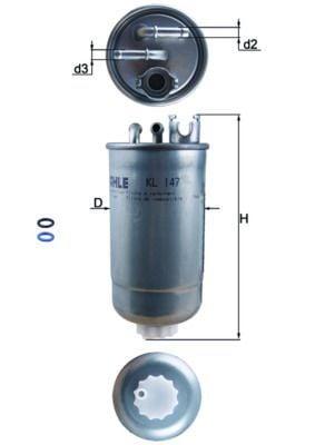 MAHLE KL147D Fuel Filter, Technical specifications of MAHLE KL147D Fuel Filter, MAHLE KL147D Fuel Filter dimensions MAHLE KL147D Fuel Filter - Essential for Golf, Bora, Passat, Lt35 TDI | 80 mm Diameter MAHLE KL147D Fuel Filter for Diesel Engines fuel-filter, mahlek, car-maintenance, diesel-engine, golf-passat-bora, filters, automotive, mechanics, auto-parts, ai-generated