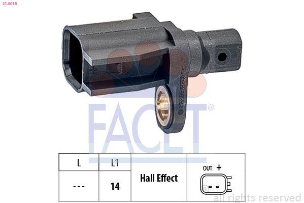 Facet 21.0018 On ABS Speed Sensor (Right / Left) Fiesta V 01 > 08