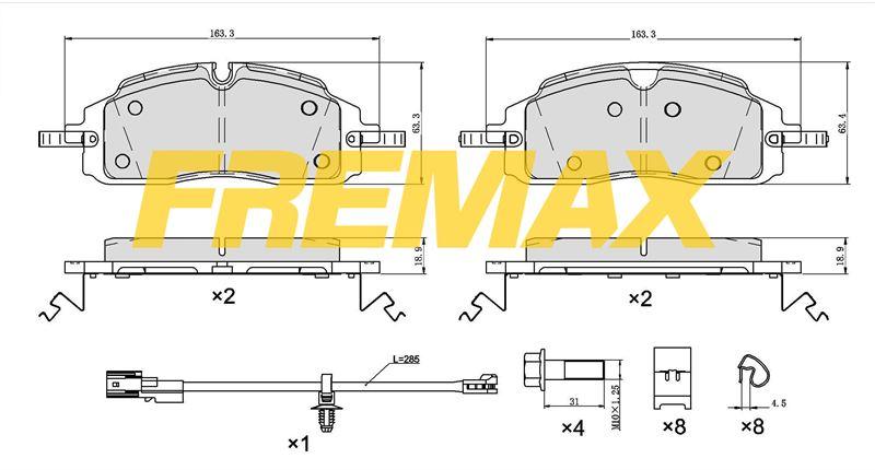 Fremax FBP-3753-01 Front Brake Pad (Corbon Formula) VW New Transit (with Connector) Custom V710-VW Caravelle-Transporter 2024 >