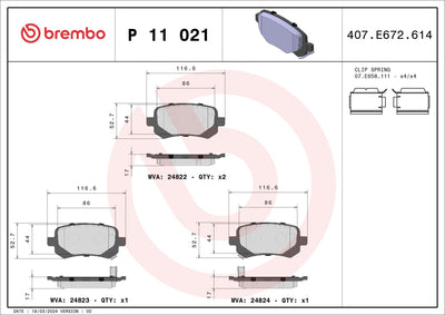 Brembo P11021 Brake Pad Rear Low-Met VW — Brake Pads