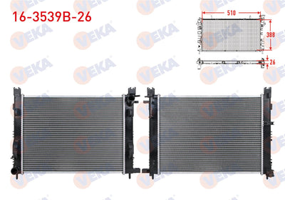 Veka 16-3539B-26 Water Radiator Brazing Clio IV 1.5 dCi Symbol III 1.5 dCi 12-Captur 1.5 dCi 18-/ Duster 1 — Radiators & Fans
