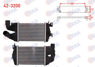 Veka 42-3200 Turbo Radiator (Intercooler) Opel Astra H 1.3 CDTi 2004-2010 — Radiators & Fans