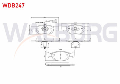 WALBURG WDB247 Brake Pad Front with Connector Fiat Marea (185) 1.4i 1996-2007 / 1.6i 16V 1996-2007 / 1.9 JTD 199 — Brake Pads