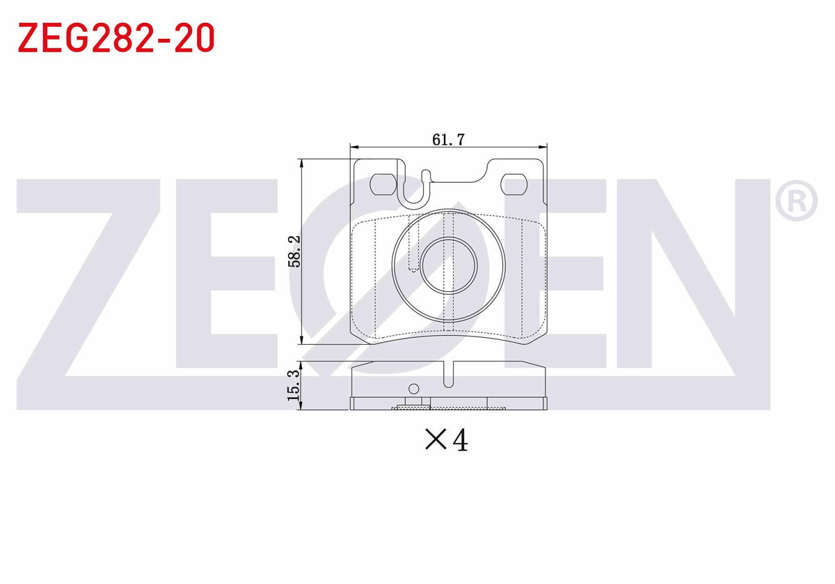 Zegen ZEG282-20 Brake Pad Rear Mercedes C Series (W202) C 220 CDI 1993-2000 — Brake Pads