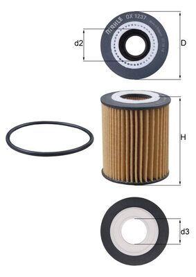 Mahle OX1237D Oil Filter Peugeot 208/301/308/2008/3008/5008, C3/C4/C5 and 2 more models — Oil Filters